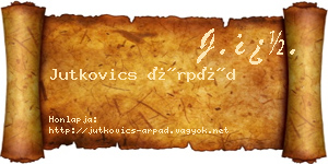 Jutkovics Árpád névjegykártya